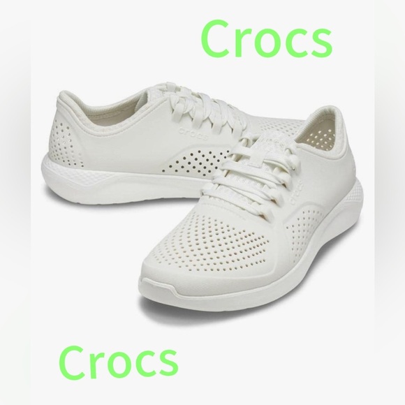 ✨Host pick✨CROCS White Perforated Casual Sneakers - Picture 1 of 8
